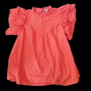 * A NEW DAY Coral Eyelet Blouse Ladies XSMALL